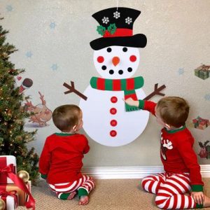 CHRISTMAS SNOWMAN – Χιονάνθρωπος από τσόχα με αποσπώμενα στολίδια 03