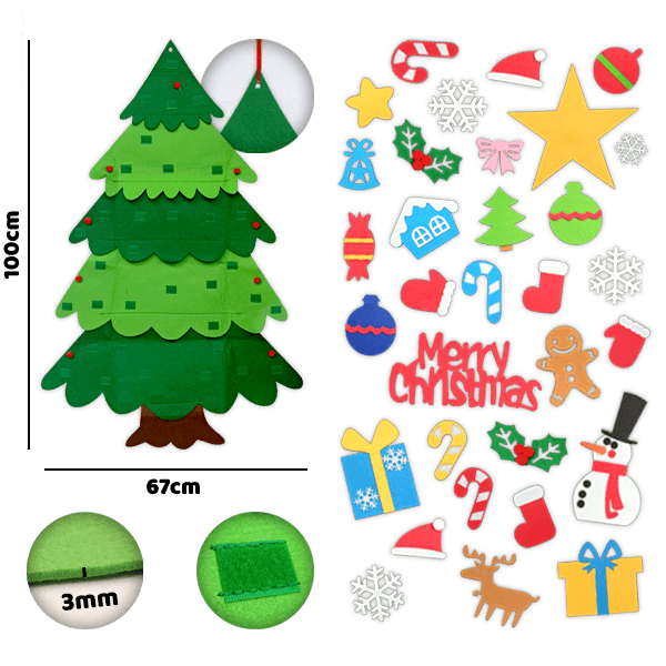FELT CHRISTMAS TREE – Σετ με δέντρο από τσόχα & επιπλέον στολίδια 03