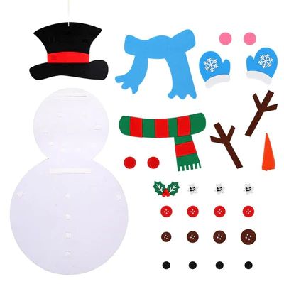 CHRISTMAS SNOWMAN – Χιονάνθρωπος από τσόχα με αποσπώμενα στολίδια 03