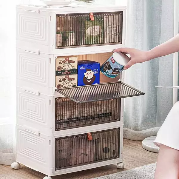 HOMEBOX – Κουτιά αποθήκευσης με καπάκι και ρόδες slider